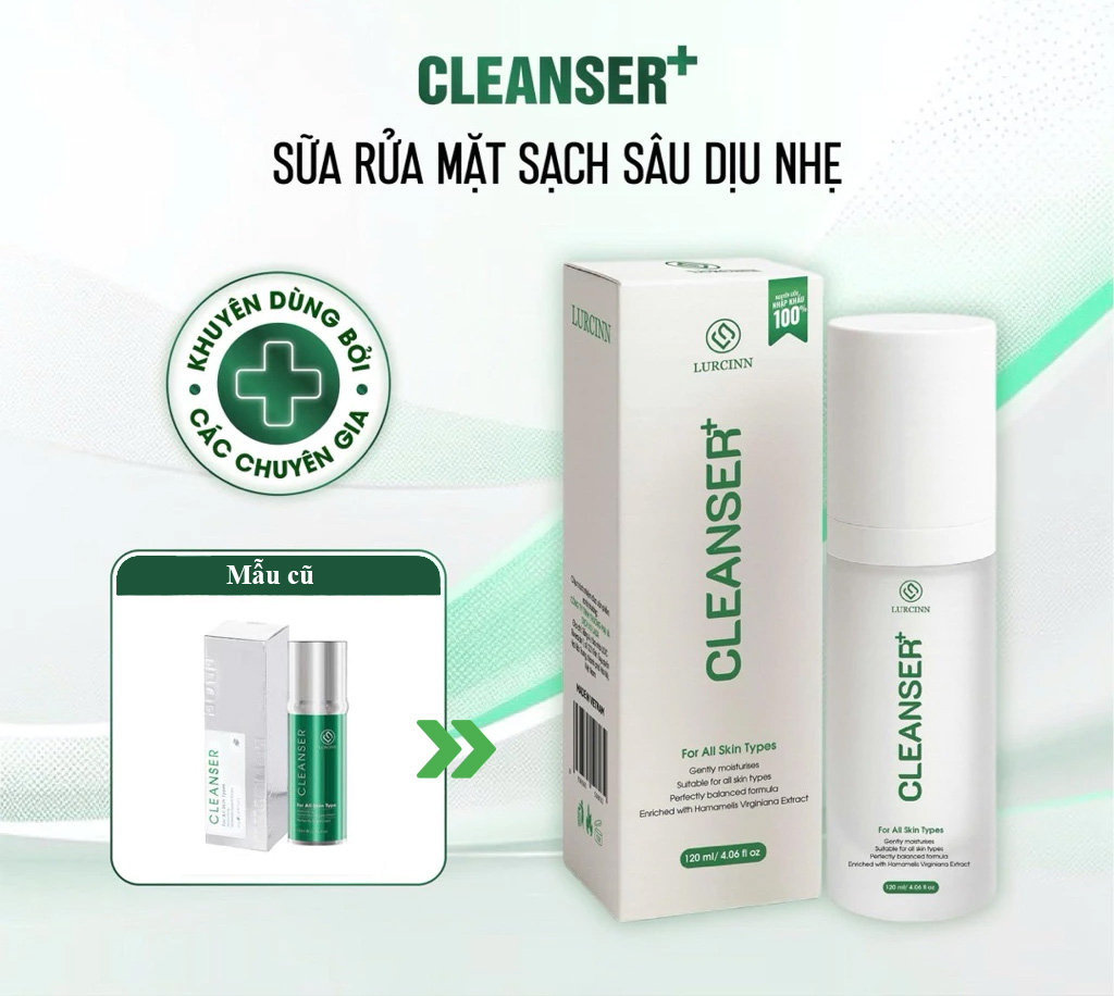 Sữa Rửa Mặt Lurcinn Cleanser Làm Sạch Sâu, Ngăn Ngừa Mụn Cho Da Dầu Mụn, Da Khô, Da Hỗn Hợp 120ml