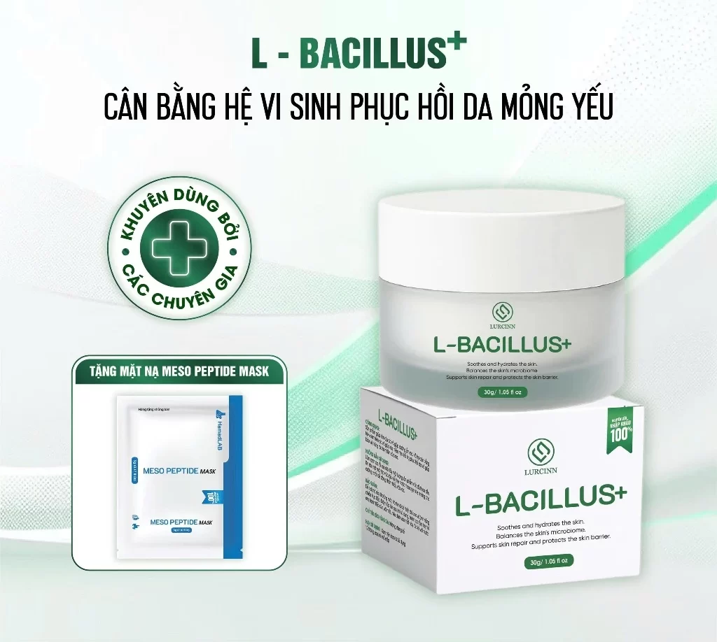 Kem Men Vi Sinh Lurcinn L-BACILLUS Cân Bằng Hệ Vi Sinh Phục Hồi Da Mỏng Yếu 30g