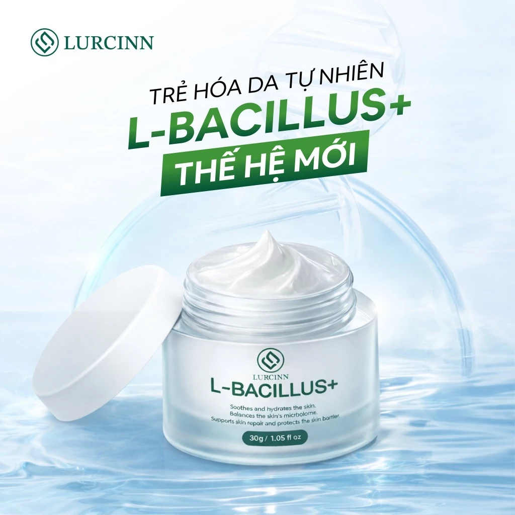 Kem Men Vi Sinh Lurcinn L-BACILLUS Cân Bằng Hệ Vi Sinh Phục Hồi Da Mỏng Yếu 30g