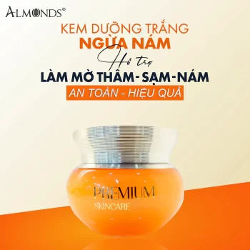 Kem Cam Almonds Premium 40g - Dưỡng trắng, mờ nám, tàn nhang hiệu quả