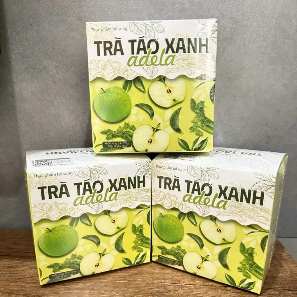 Trà Táo Xanh ADELA mẫu mới hỗ trợ detox và giữ dáng thon gọn