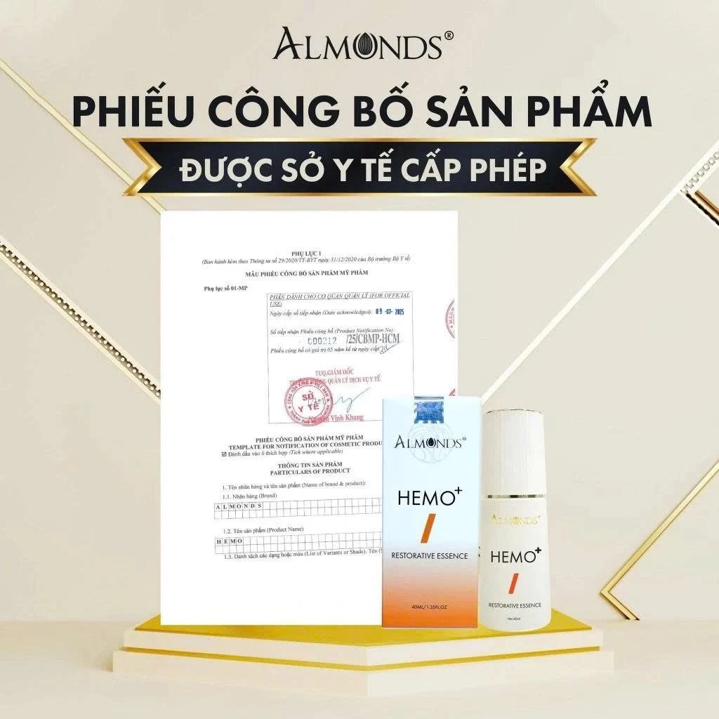 Combo Hemo Almonds Mẫu Mới: Phục Hồi Da Giãn Mao Mạch & Mờ Nám - Hình ảnh 7